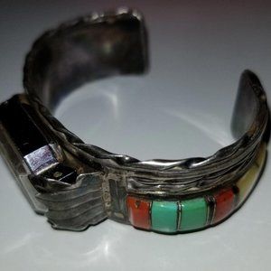 ZUNI MT PANTEAH Sterling Silver Bracelet Watch Martin Esther Native American